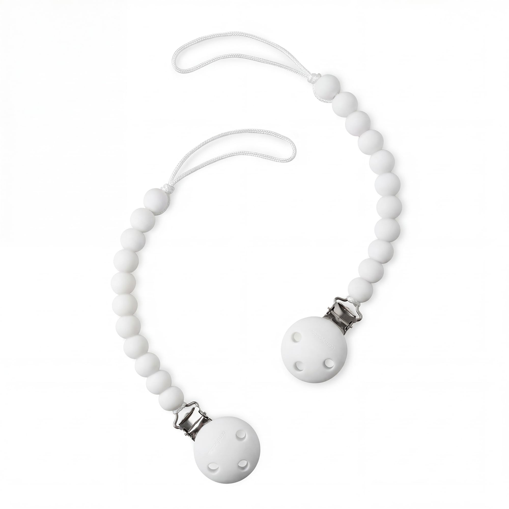 George Axion Baby Travel Pacifier Clip White